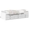 Image de vidaXL Lit de jour avec tiroirs sans matelas blanc 90x190 cm