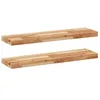 Image de vidaXL Étagères flottantes 2 pcs 100x20x4 cm acacia massif à l'huile, étagère murale, planche d'étagère, étagère murale de salle de bain