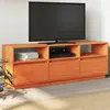 Image de vidaXL Meuble TV cire marron 140x37x50 cm bois pin massif