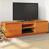 Image de vidaXL Meuble TV cire marron 140x35x40 cm bois pin massif