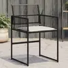 Image de vidaXL Chaises de jardin lot de 4 avec coussins noir résine tressée