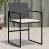 Image de vidaXL Chaises de jardin lot de 4 avec coussins noir résine tressée
