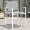 Image de vidaXL Chaises de jardin avec coussins lot de 4 blanc acier/textilène