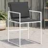 Image de vidaXL Chaises de jardin avec coussins lot de 4 blanc acier/textilène