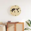 Image de vidaXL Horloge murale jaune et noir Ø30 cm bois d'ingénierie