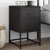 Image de vidaXL Table de chevet noir 36x39x60,5 cm acier