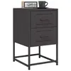 Image de vidaXL Tables de chevet 2 pcs noir 36x39x60,5 cm acier