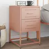 Image de vidaXL Table de chevet rose 36x39x60,5 cm acier