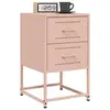 Image de vidaXL Tables de chevet 2 pcs rose 36x39x60,5 cm acier