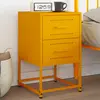 Image de vidaXL Table de chevet jaune moutarde 36x39x60,5 cm acier