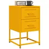 Image de vidaXL Tables de chevet 2 pcs jaune moutarde 36x39x60,5 cm acier