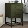 Image de vidaXL Table de chevet vert olive 36x39x60,5 cm acier