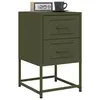 Image de vidaXL Tables de chevet 2 pcs vert olive 36x39x60,5 cm acier