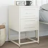 Image de vidaXL Table de chevet blanc 36x39x60,5 cm acier