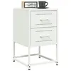 Image de vidaXL Tables de chevet 2 pcs blanc 36x39x60,5 cm acier