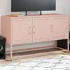 Image de vidaXL Meuble TV rose 100,5x39x60,5 cm acier