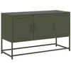 Image de vidaXL Meuble TV vert olive 100,5x39x60,5 cm acier, support TV, buffet TV, meuble multimédia, banc TV, armoire hifi, centre de divertissement