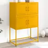 Image de vidaXL Buffet jaune moutarde 68,5x38,5x107 cm acier