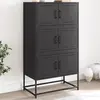 Image de vidaXL Buffet noir 68,5x38,5x123,5 cm acier