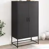 Image de vidaXL Buffet haut noir 68,5x38,5x123,5 cm acier