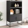 Image de vidaXL Buffet haut noir 68,5x38,5x123,5 cm acier