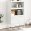 Image de vidaXL Buffet haut blanc 68,5x38,5x123,5 cm acier