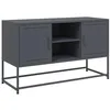 Image de vidaXL Tv-meubel 100,5x39x60,5 cm staal antracietkleurig