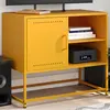 Image de vidaXL Meuble TV jaune moutarde 68x39x60,5 cm acier