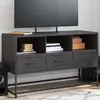 Image de vidaXL Meuble TV noir 100,5x39x60,5 cm acier