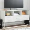 Image de vidaXL Meuble TV blanc 100,5x39x60,5 cm acier