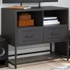 Image de vidaXL Meuble TV noir 68x39x60,5 cm acier