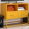 Image de vidaXL Meuble TV jaune moutarde 68x39x60,5 cm acier