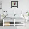 Image de vidaXL Tables de chevet 2 pcs blanc 36x39x60,5 cm acier