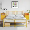 Image de vidaXL Tables de chevet 2 pcs jaune moutarde 36x39x78 cm acier