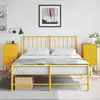 Image de vidaXL Tables de chevet 2 pcs jaune moutarde 36x39x78 cm acier