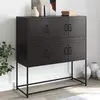 Image de vidaXL Buffet noir 100,5x39x107 cm acier