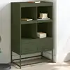 Image de vidaXL Buffet haut vert olive 68x39 x111,5 cm acier