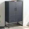 Image de vidaXL Buffet haut anthracite 68x39x111,5 cm acier