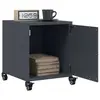 Image de vidaXL Tables de chevet 2 pcs anthracite 36x39x43,5 cm acier