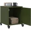 Image de vidaXL Tables de chevet 2 pcs vert olive 36x39x43,5 cm acier