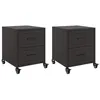 Image de vidaXL Tables de chevet 2 pcs noir 36x39x43,5 cm acier