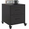 Image de vidaXL Tables de chevet 2 pcs noir 36x39x43,5 cm acier