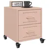 Image de vidaXL Tables de chevet 2 pcs rose 36x39x43,5 cm acier