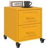 Image de vidaXL Tables de chevet 2 pcs jaune moutarde 36x39x43,5 cm acier