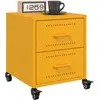 Image de vidaXL Tables de chevet 2 pcs jaune moutarde 36x39x43,5 cm acier