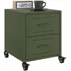 Image de vidaXL Tables de chevet 2 pcs vert olive 36x39x43,5 cm acier