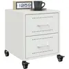 Image de vidaXL Tables de chevet 2 pcs blanc 36x39x43,5 cm acier