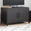 Image de vidaXL Meuble TV noir 68x39x43,5 cm acier