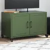 Image de vidaXL Meuble TV vert olive 68x39x43,5 cm acier