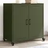 Image de vidaXL Buffet vert olive 68x39x72 cm acier